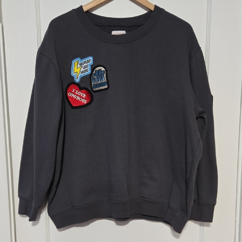 🏠 Threads on 9th Patch Works Pull Over Sweatshirt Size 1X
